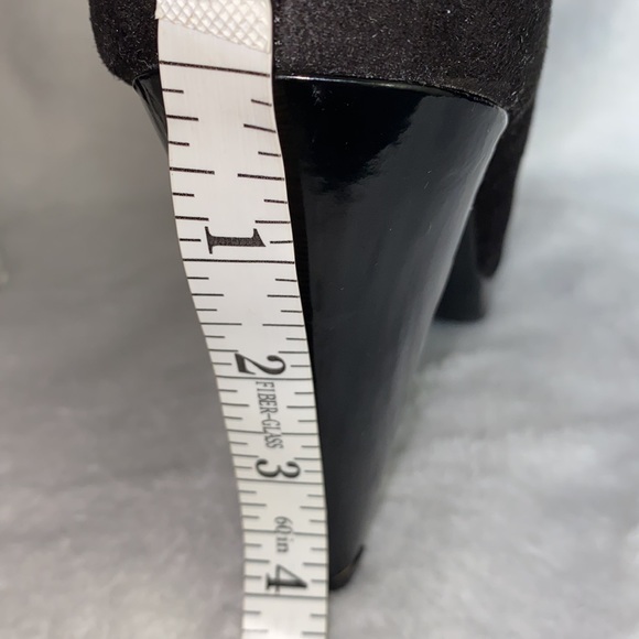 Fioni black suede peep toe heels (size 11) - Picture 5 of 8